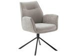 Esszimmerstuhl MCA FURNITURE "DIVERIA", grau (taupe, schwarz), B:64cm H:90cm T:66cm, Polyester, Stühle, Esszimmerstuhl, (2er-Set) 4-Fuss-Stuhl,drehbar 360,belastbar 120 kg,Sitzhöhe ca. 50cm