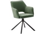 Esszimmerstuhl MCA FURNITURE "LUZON", grün (olive, schwarz), B:61cm H:85cm T:61cm, Polyester, Stühle, Esszimmerstuhl, (2er-Set), drehbar 180, Belastbarkeit 120 kg, Sitzhöhe ca. 50 cm