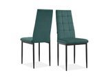 Esszimmerstuhl INOSIGN "Moana", grün (dunkelgrün, schwarz), B:42cm H:97,5cm T:53cm, Stoff, Stühle, Esszimmerstuhl, Mit Steppung