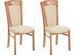 Esszimmerstuhl HOME AFFAIRE "FERDI Made in Italy, Massivholz", beige (buche, beige), B:48cm H:100cm T:57cm, 67% Polyacryl/ 33% Polyester, Stühle, Esszimmerstuhl, Bezug Feinstruktur (wasser- und fleckabweisend) oder Struktur