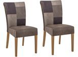 Home affaire Esszimmerstuhl "Queen" (Set) 2 Stk.Beingestell aus Massivholz, Patchwork Bezug im Landhaus Stil