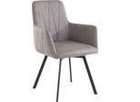 Esszimmerstuhl HELA, grau (vintage grau, schwarz), B:58cm, 100% Polyester, Stühle, Esszimmerstuhl, Drehstuhl