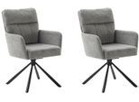 Esszimmerstuhl MCA FURNITURE "UTICA", grau (grau, schwarz), B:60cm H:92cm T:67cm, Polyester, Stühle, Esszimmerstuhl, (2er-Set), drehbar 180, Taschenfederkern, Sitzhöhe ca. 50 cm