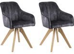 Drehstuhl HOME AFFAIRE "Sa Calobra", grau (anthrazit, eichefarben), B:58cm H:86cm T:46cm, Stühle, Drehstuhl, mit Rückensteppung