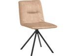 Polsterstuhl MUSTERRING "JustB SP500", beige (natural), 1 Stk., Veloursstoff, nicht drehbar, Stühle, Polsterstuhl, ohne Armlehne, wahlweise mit Drehfunktion, Stativgestell in schwarz