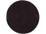 Wollteppich CARPETFINE "Gabbeh Lola Uni", grau (dunkelgrau), H:14mm Ø:100cm, Wolle, Teppiche, mit natürlichem Pflanzenmaterial von Hand gewebt, auch als Läufer
