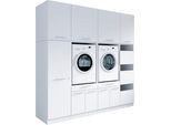 Mehrzweckschrank-Set LAUNDREEZY "Laundreezy, 8-tlg. Mehrzweckschrank-Set B/H/T 235/238/68 cm", weiß matt, B:235cm H:238cm T:68cm, Holzwerkstoff, Kastenmöbel-Sets, Breite 235 cm, Soft-Close-Funktion, höhenverstellbare Füße