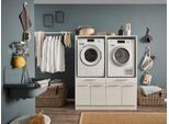Mehrzweckschrank-Set LAUNDREEZY "LAUNDREEZY LDSK2", weiß, B:135cm H:162cm T:67,5cm, Holzwerkstoff, Kastenmöbel-Sets, Breite 135 cm, Soft-Close-Funktion, höhenverstellbare Füße