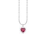 Kette mit Anhänger THOMAS SABO "Romance Herz-Kette" Gr. 45, silber (silberfarben, kristallweiß, rot), Halsketten, Damen, 45, Silber 925 (recycelt), mit Zirkonia (synth.), Rubin