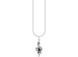 Kette mit Anhänger THOMAS SABO "Tempting Romance Kette silber - Schlangen-Design" Gr. 45, silber (silberfarben, schwarz), Halsketten, Damen, 45, Silber 925 (recycelt), mit Zirkonia (synth.)