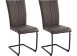 Freischwinger HOME AFFAIRE "Nils", braun (dunkelbraun (arizona 4412)), B:42,5cm H:100cm T:60cm, Holzwerkstoff, Metall, Polyester, Stühle, Freischwinger, Stuhl belastbar bis 120 Kg, Gestell Metall im Chrom-Look oder Schwarz