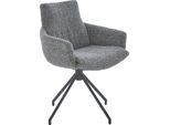 Esszimmerstuhl NIEHOFF SITZMÖBEL, grau (graphite, schwarz, graphite), B:62cm H:89cm T:63cm, 100% PES, Stühle, Esszimmerstuhl, 2er Set, Bezug in Bouclé-Optik, optional mit Drehfunktion, Sh 51