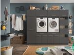 Mehrzweckschrank-Set LAUNDREEZY "LAUNDREEZY LDSK15", grau (anthrazit), B:235cm H:200cm T:67,5cm, Holzwerkstoff, Kastenmöbel-Sets, Breite 235 cm, Soft-Close-Funktion, höhenverstellbare Füße