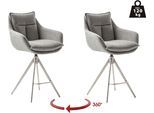 Bistrostuhl MCA FURNITURE "Parker Tresenstuhl mit Armlehnen Tresenhocker", grau (anthrazit, edelstahlfarben, anthrazit), B:60cm H:98cm T:62cm, Polyester, Stühle, Bistrostuhl, Barhocker,Barmoebel,Barstuhl,360 drehbar,mit Lehne,belastbar 120 kg