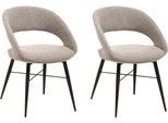 Esszimmerstuhl OMG DESIGN "Marley", braun (toffee, schwarz, toffee), B:60cm H:85cm T:60cm, Stühle, Esszimmerstuhl, mit modernem Cut-Out, Bouclé Bezug