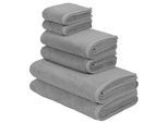 Handtuch Set BRUNO BANANI "Lana, Handtuch-Set in Premium Qualität 600g/m²", grau (aluminium), 6 Stk., Frottier, Frottier, Obermaterial: 100% Baumwolle, Handtuch-Sets, hochwertig, weich, flauschige Qualität, 5 Jahre Garantie