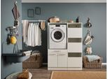 Mehrzweckschrank-Set LAUNDREEZY "LAUNDREEZY LDSK4", weiß, B:117,5cm H:162cm T:67,5cm, Holzwerkstoff, Kastenmöbel-Sets, Breite 117,5 cm, Softclose, höhenverstellbare Füße