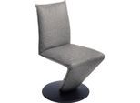 Drehstuhl K+W KOMFORT & WOHNEN "Drive", grau (lightgrau 85, drehteller in metall schwarz struktur), B:52cm H:94cm T:63cm, 775: Flachgewebe, 100% Polyester, Stühle, Drehstuhl Esszimmerstuhl, Stuhl mit federnder Sitzschale, Drehteller in Metall schwarz Struktur
