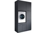 Mehrzweckschrank-Set LAUNDREEZY "Laundreezy, 4-tlg. Mehrzweckschrank-Set B/H/T 118/238/68 cm", grau (anthrazit matt), B:118cm H:238cm T:68cm, Holzwerkstoff, Kastenmöbel-Sets, Breite 118 cm, Soft-Close-Funktion, höhenverstellbare Füße