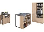 Schrank-Set PARISOT "Fumay 3", braun (eiche nachbildung), Holzwerkstoff, Kastenmöbel-Sets