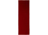 Wollteppich CARPETFINE "Gabbeh Lola Uni", rot, B:80cm H:14mm L:150cm, Wolle, Teppiche, mit natürlichem Pflanzenmaterial von Hand gewebt, auch in Rund