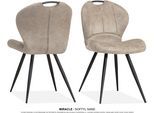Esszimmerstuhl OMG DESIGN "Miracle", sand, schwarz, sand, B:54cm H:88cm T:63,5cm, Polyester, Stühle, Esszimmerstuhl, Esszimmerstuhl, pflegeleichter Bezug
