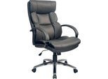Chefsessel BYLIVING "Paul-XXL", silber (schwarz, silber, schwarz, silber, schwarz), Kunstleder, Stühle, Belastbarkeit bis 150 kg, komfortabel, mit Wippmechanik