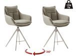 Bistrostuhl MCA FURNITURE "Parker Tresenstuhl mit Armlehnen Tresenhocker", braun (cappuccino, edelstahlfarben, cappuccino), B:60cm H:98cm T:62cm, Polyester, Stühle, Bistrostuhl, Barhocker,Barmoebel,Barstuhl,360 drehbar,mit Lehne,belastbar 120 kg