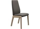 Polsterstuhl STRESSLESS "Laurel", grau (metal grau paloma, walnuss), B:57cm H:105cm T:60cm, Leder PALOMA: PALOMA ist ein durchgefärbtes Semianilin-Möbelleder mit natürlicher Narbung., Stühle, Polsterstuhl, High Back, Größe L, mit abgerundeten Beinen in Walnuss