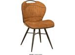 Esszimmerstuhl OMG DESIGN "Splash", cognac, schwarz, cognac, B:54cm H:87cm T:62cm, Polyester, Stühle, Esszimmerstuhl, Esszimmerstuhl, pflegeleichter Bezug, mit Handgriff