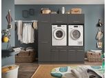 Mehrzweckschrank-Set LAUNDREEZY "LAUNDREEZY LDSK13", grau (anthrazit), B:185cm H:200cm T:67,5cm, Holzwerkstoff, Kastenmöbel-Sets, Breite 185 cm, Softclose, höhenverstellbare Füße