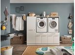 Mehrzweckschrank-Set LAUNDREEZY "LAUNDREEZY LDSK12", weiß, B:185cm H:162cm T:67,5cm, Holzwerkstoff, Kastenmöbel-Sets, Breite 185 cm, Softclose, höhenverstellbare Füße