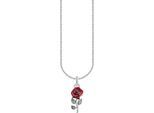 Kette mit Anhänger THOMAS SABO "Rosen-Anhänger" Gr. 45, bunt (silberfarben, rot), Halsketten, Damen, 45, Silber 925 (recycelt)