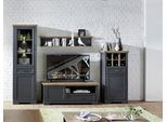 Wohnwand INNOSTYLE "Jasmin", grau (graphitfarben, eichefarben), Holzwerkstoff graphitfarben (Korpus)/ MDF graphitfarben (Front)/MDF eichefarben (Absetzung), Holzwerkstoff, MDF, Kastenmöbel-Sets, Wohnwand, inkl. LED-Beleuchtung, mit Soft-Close-Funktion