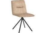 Polsterstuhl MUSTERRING "JustB SP500", beige (natural), 1 Stk., Veloursstoff, drehbar inkl. Rückholfeder, Stühle, Polsterstuhl, ohne Armlehne, wahlweise mit Drehfunktion, Stativgestell in schwarz