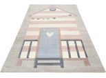 Kinderteppich ESPRIT "Sea Castle ESP-21072", grau, B:120cm H:13mm L:170cm, Polypropylen (PP), Teppiche, Kinderteppich, Kurzflor, maritimes Dessin, Strandschloß