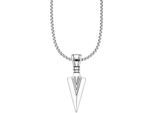 Kette mit Anhänger BRUNO BANANI "Schmuck", schwarz (edelstahlfarben, schwarz), Halsketten, Damen, Edelstahl, L: 55 B: 2,8mm, B:2,8mm