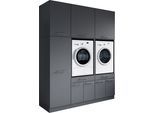 Mehrzweckschrank-Set LAUNDREEZY "Laundreezy, 6-tlg. Mehrzweckschrank-Set B/H/T 186/238/68 cm", anthrazit matt, B:186cm H:238cm T:68cm, Holzwerkstoff, Kastenmöbel-Sets, Breite 186 cm, Soft-Close-Funktion, höhenverstellbare Füße