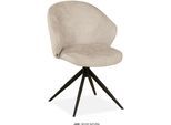 Esszimmerstuhl OMG DESIGN "Jane", beige (natural, schwarz, natural), B:59,5cm H:85cm T:67cm, Polyester, Stühle, Esszimmerstuhl, Drehstuhl mit auto-return, Schalenstuhl
