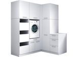 Mehrzweckschrank-Set LAUNDREEZY "Laundreezy, 7-tlg. Mehrzweckschrank-Set B/H/T 186/238/68 cm", weiß matt, B:186cm H:238cm T:68cm, Holzwerkstoff, Kastenmöbel-Sets, Breite 186 cm, Soft-Close-Funktion, höhenverstellbare Füße
