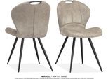 Esszimmerstuhl OMG DESIGN "Miracle", sand, schwarz, sand, B:54cm H:88cm T:63,5cm, Polyester, Stühle, Esszimmerstuhl, Esszimmerstuhl, pflegeleichter Bezug