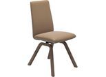 Polsterstuhl STRESSLESS "Laurel", braun (almond paloma, walnuss), B:49cm H:92cm T:59cm, Leder PALOMA: PALOMA ist ein durchgefärbtes Semianilin-Möbelleder mit natürlicher Narbung., Stühle, Polsterstuhl, Low Back, Größe M, mit schräggestellten Beinen in Walnuss