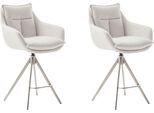 Bistrostuhl MCA FURNITURE "Parker Tresenstuhl mit Armlehnen Tresenhocker", beige (creme, edelstahlfarben, creme), B:60cm H:98cm T:62cm, Polyester, Stühle, Bistrostuhl, Barhocker,Barmoebel,Barstuhl,360 drehbar,mit Lehne,belastbar 120 kg