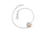 Armband ENGELSRUFER "Herzflügel", rosa (silberfarben, roségoldfarben, kristallweiß, kristallweiß), Armbänder, Damen, 20cm, Silber 925 (Sterlingsilber), Armband Armkette, mit Zirkonia (synth.)
