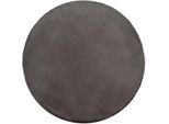 Fellteppich PACO HOME "Rabbit 780", grau (charcoal), H:26mm Ø:200cm, Polyester, Teppiche, Fellteppich, Kunstfell, Kaninchenfell-Haptik, echter Kuschelteppich, Uni-Farben