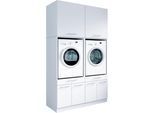 Mehrzweckschrank-Set LAUNDREEZY "Laundreezy, 4-tlg. Mehrzweckschrank-Set B/H/T 135/238/68 cm", weiß (weiß matt), B:135cm H:238cm T:68cm, Holzwerkstoff, Kastenmöbel-Sets, Breite 135 cm, Soft-Close-Funktion, höhenverstellbare Füße