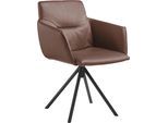 Polsterstuhl MUSTERRING "JustB SP500", braun (tabacco), 1 Stk., Longlife Xtra-Leder Z69, drehbar, Stühle, Polsterstuhl, mit Armlehne, wahlweise mit Drehfunktion, Stativgestell in schwarz