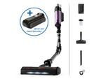 ROWENTA Akku-Hand-und Stielstaubsauger "X-Force Flex 9.60 Allergy, kabellos, bis zu 100 Air Watt, ultraleicht", schwarz (schwarz, lila), B:23,4cm H:112cm T:24,8cm, Akkusauger, hohes Fassungsvermögen, Flex-Gelenk, lange Betriebsdauer, RH203A
