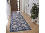 Teppich HANSE HOME "Caracci", blau, B:80cm H:8mm L:240cm, Jute, Polyester, Polypropylen (PP), Teppiche, Teppich, Läufer, Orientalisch, Kurzflor, Wohnzimmer, Schlafzimmer, Esszimmer