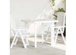 vidaXL Gartentisch Weiß 80x75x72 cm Kunststoff